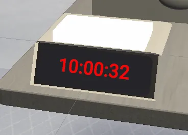 A digital clock reading 10:00:32 in red on a black panel.